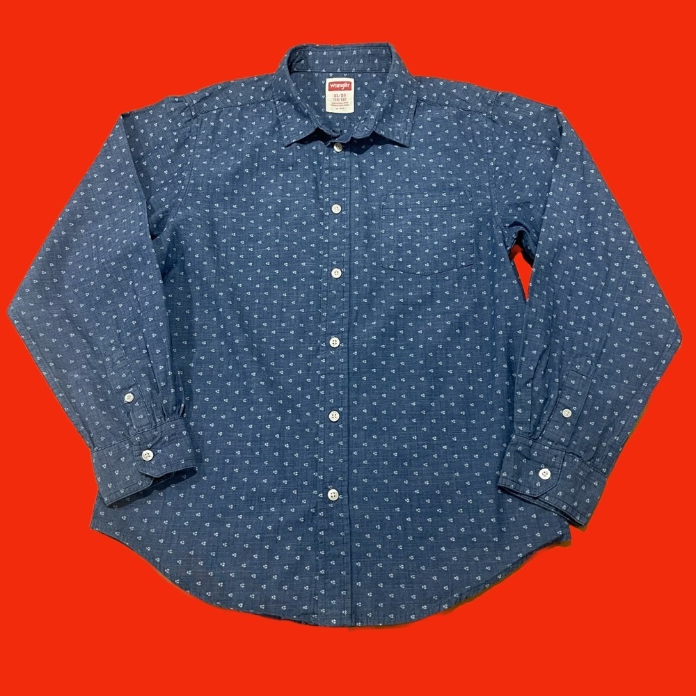 Wrangler Boy’s Chambray Button Down Shirt XL 14/16